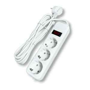 Мережевий фільтр-подовжувач електричний GREELITE SP3-5M (білий, 3 розетки, 5 м)