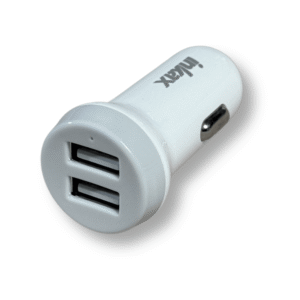 Зарядний пристрій автомобільний Inkax CC-39 Dual USB 3.1A з кабелем Micro-USB, White