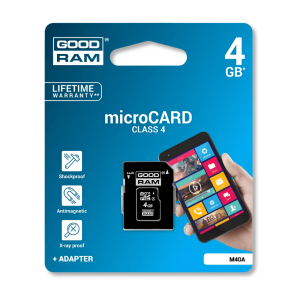 Карта пам'яті GOODRAM microCARD 4GB Class 4 з SD-адаптером